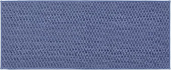 TYUU Bathroom Runner Rug, Long Bath Mat Washable Thin Quick Dry Low Pile Bathroom Runner Rugs 24 x 60 Non Slip, Denim Blue 24"x60"