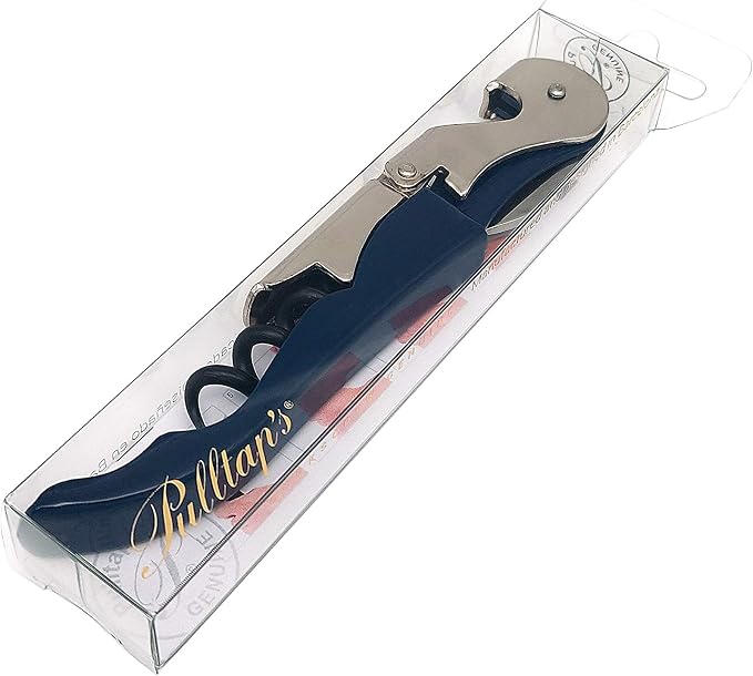 Pulltap's Genuine Classic 500 Waiter's Corkscrew – Double-Hinged Wine Key with Hinged Foil Cutter – Patented Design – Made in Spain – Dark Blue (Azul Oscuro)