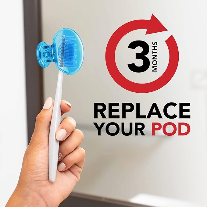 Steripod Clip-On Toothbrush Protector Exclusive Multi Color,2 Count (Pack of 8)