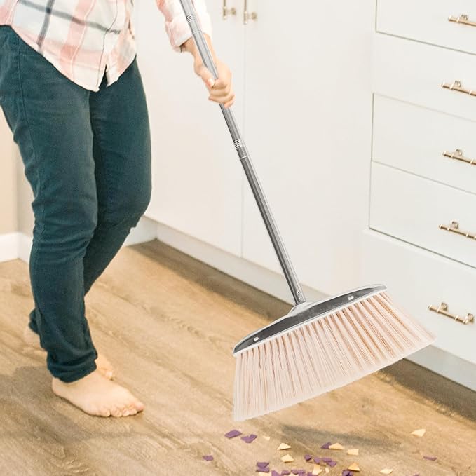 Healifty -Handled Broom Handle for Efficient Floor Cleaning Home Kitchen and to Use for Pet Hair and Dust Removal