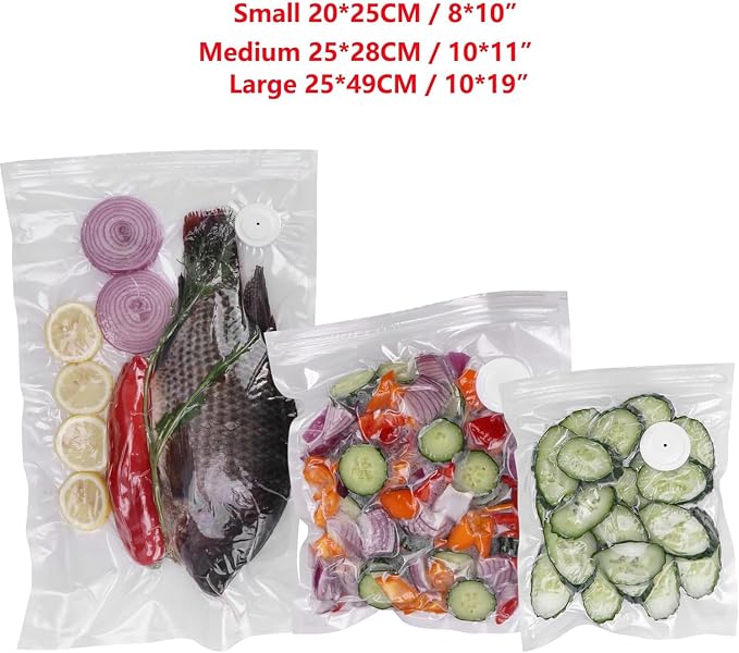 Reusable Vacuum Sealer Bags for Food – 30 Pack BPA-Free Large (11 x 20 in) Vacuum Storage Bags | Freezer & Microwave Safe | Leak-Proof & Odor-Resistant | Compatible With Many Vacuum Sealers