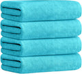 JML Microfiber Bath Towels, 4 Pack, 30" x 60", Aquamarine | Oversized, Ultra Soft, Super Absorbent, Fast Drying, Perfect for Bathroom, Shower, Sauna, Yoga, Gym