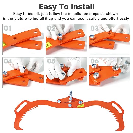 21 Inch Log Lifting Tongs, 2 Serrated Claw Hook Grapple Timber Claw | Heavy Duty Log Grapple, Swivel Logging Tongs, Lumber Skidding, Grapple Timber Tool for Tractors, Trucks, ATVs