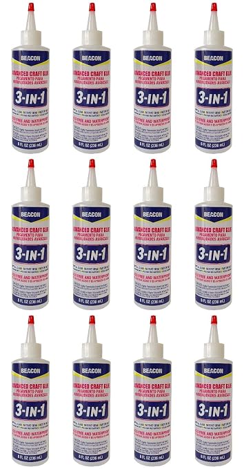 Beacon 3-in-1 Advanced Craft Glue, 8-Ounce, 12-Pack