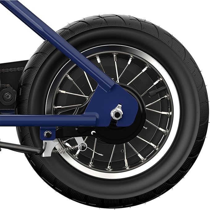Razor Rambler 12 Electric Retro Mini Bike Ride for Teens Ages 13+, 170 lb Max Weight, Dark Blue – 250W Motor, Up to 14 Mph, 40-Min Run Time, Twist-Grip Throttle, Spoked Wheels w/ 12” Pneumatic Tires