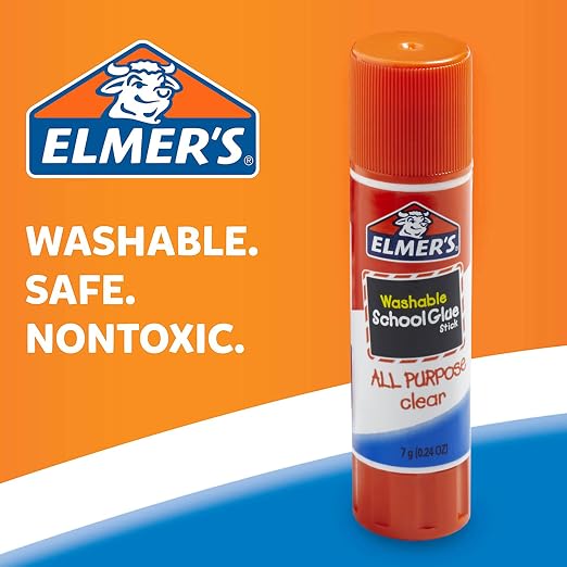 Elmer's All Purpose School Glue Sticks, Acid-Free and Washable, Clear, 7 Grams,Craft Projects, Poster, Classroom Supplies, #1 Teacher Brand, 30 Count (Pack of 12)
