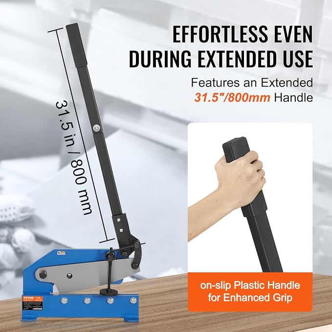 VEVOR Hand Plate Shear 12",Manual Metal Cutter Cutting Thickness1/4 Inch Max,Metal Steel Frame Snip Machine Benchtop 1/2 Inch Rod,for Shear Carbon Steel Plates and Bars