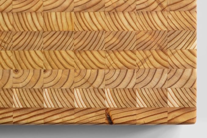 Larch Wood Canada End Grain Medium Cutting Board, Standard Line, Handcrafted for Professional Chefs & Home Cooking, 17-3/4" x 13-1/2" x 1-5/8"