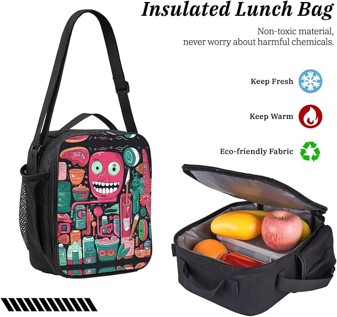 Toothbrush and Toothpaste Backpack Set 3 PCS - 17 Inch Laptop Backpack with Lunch Bag, Waterproof Daypack Insulated Lunch Box Large Capacity Coin Pouch Personalized Gift