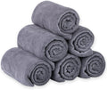 JML Microfiber Bath Towels, Bath Towel Set (6 Pack, 27" x 55") - Extra Absorbent and Fast Drying,Multipurpose Microfiber Towel for Bath, Beach, Pool, Sports, Yoga - Grey | Hanging Loop, Absorbent, Soft, Fast Drying, Lint free, Fade Resistant, Multipurp...