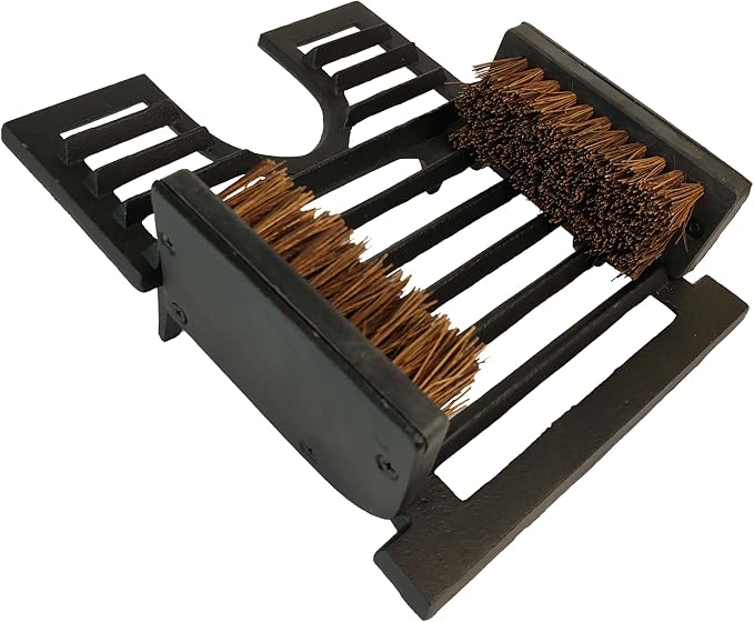 Heavy Duty Outdoor Black Cast Iron Rain Boots Scraper Cleaner Mud Dirt Shoes Brush for Farm Garden Golf Course with Brush On Both Sides