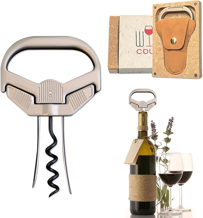3-in-1 Ah So Wine Opener, Two Prong Cork Puller for Aged Bottles | Vintage Cork Specialist,Versatile 3-in-1 Tool,Ergonomic Metal Handle,Travel-Friendly Case,Connoisseur's Gift
