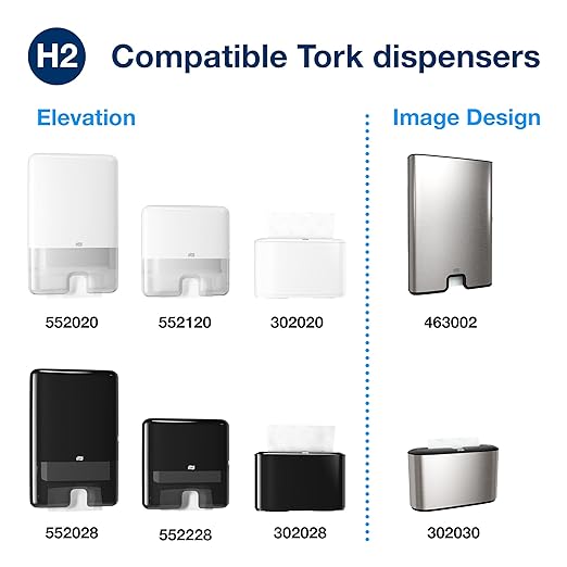 Tork Multifold Hand Towel White H2, Universal, 100% Recycled Fibers, 16 x 250 Towels, MB540A