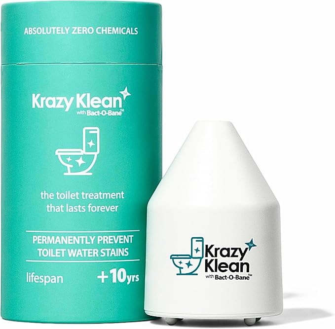 Krazy Klean Automatic Toilet Cleaner - Continuous Flush Cleaning System - Helps Reduce Buildup & Stains - Easy Install, No Daily Scrubbing - 1 Count