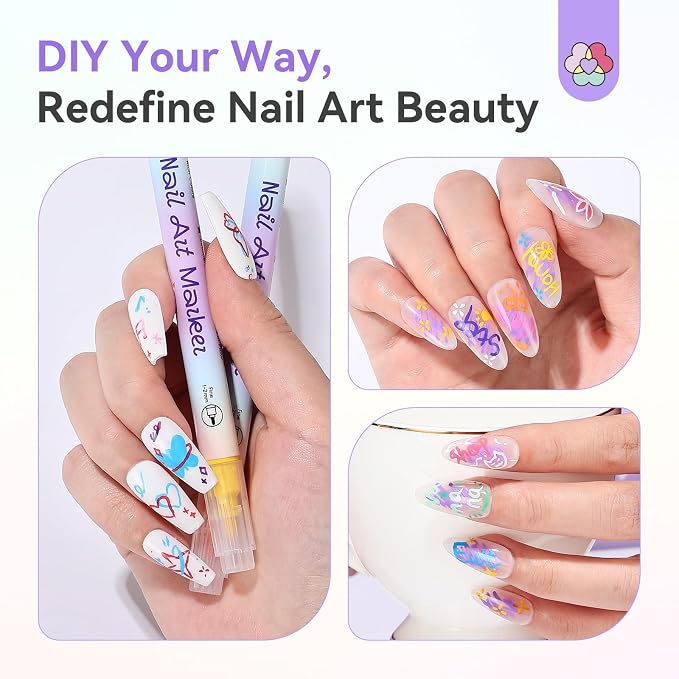 SAVILAND 24 Colors Nail Polish Pens Set: 20s Quick-Drying Dual-Tip Acrylic Paint Nail Art Pens Fine Tip for Painting Nails, Drawing Dots, Lines & Designs, Home DIY Nail Art Supplies