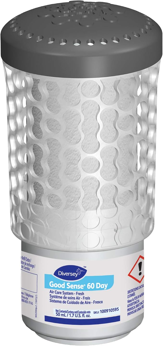 Diversey 100910595 Good Sense 60 Day Air Care System Refill, Continuous Odor Control Air Freshener Cartridge, Odor Neutralizing, Fresh Scent, 1.7 Ounce (Pack of 6)