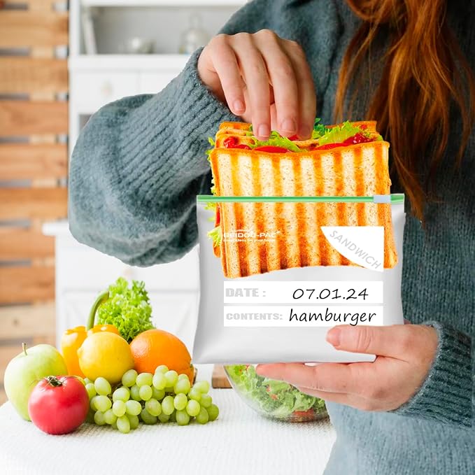 BEIDOU-PAC Slider Sandwich Food Storage Freezer Bags with Stand-Up Bottom, 600 Count | 2 Mil | 6.5 IN x 4.3 IN x 1.6 IN, Freshness Easy Open Reclosable Clear Plastic Bags (Slider-sandwich-600count)