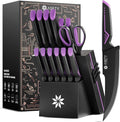 ASETY Knife Set, 15 PCS Kitchen Knife Set with Built-in Sharpener Block | Razor Sharp, Dishwasher Safe knives, Stainless Steel Knife Block Set, Ergonomic Non-Slip Handle, Elegant Box for Men Women