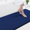 Smiry Memory Foam Bath Mat 44x24, Extra Soft and Absorbent Bathroom Mats, Non Slip Washable Carpet for Floor, Shower and Tub, Navy Blue