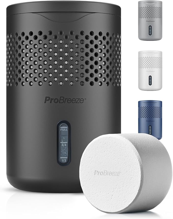 Pro Breeze Osmo® Dehumidifier, Silent & Refillable Moisture Absorber for Home, Bedroom, Wardrobe and Bathroom,1.54lb Refillable Tablet, Black