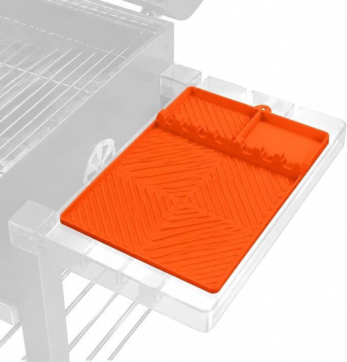 Silicone Grill Side Shelf Mat for Cuisinart Venture | Heat Resistant BBQ Table Protector Non Slip Grease Drip Pad Outdoor Cooking Prep Surface Cover