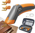 GARTOL Cordless Electric Scissors for Arthritis Hands, 4V Rechargeable Cardboard Cutter with 2 Blades & Storage Bag, Type-C Electric Box Cutter for Fabric, Crafts, Leather, Carpet, 2000mAh