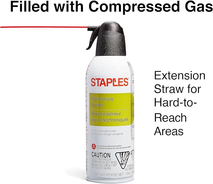 Staples Compressed Air Dusters – Canned Air for Electronics, Keyboards & Office Devices