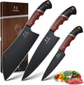 DRGSKL Japanese Chef Knife Set - 3PCS Kitchen Utility Knife Set for Cooking | Japanese ATS-34 Steel, Full Tang, Ergonomic Walnut Handle, Precision Cutting, Gift Box