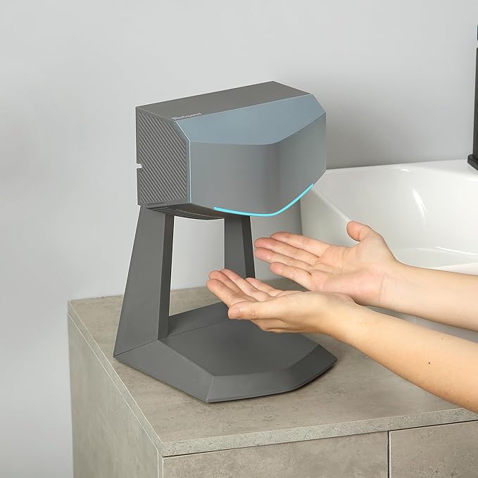 Hand Dryer with Accessory Stand & HEPA Filter for Commercial/Residential (Home) Use - Compact, Portable, High Speed, UL/ETL Listed (Glacier Blue Bundle)