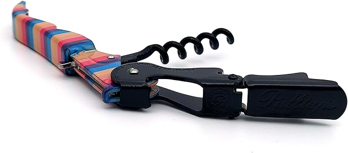 Pulltap's Genuine Collection Lined 900 Waiter's Corkscrew – Double-Hinged Wine Key with Sliding Foil Cutter – Patented Design – Made in Spain – Ralla Color