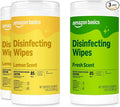 Amazon Basics Disinfecting Wipes, Lemon & Fresh Scent, Sanitizes, Cleans, Disinfects & Deodorizes, 255 Count (3 Packs of 85), Packaging May Vary