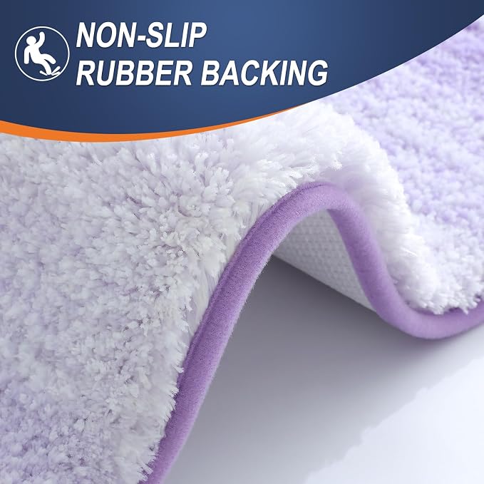 OLANLY Bathroom Runner Rugs Mat 44x24, Extra Soft Absorbent Microfiber Bath Rug, Rubber Backing, Quick Dry, Washable Long Bath Mats for Bathroom, Tub and Shower, Home Decor Accessories, Light Purple
