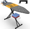 Ironing Board 57" x 15" Foldable with Wall Hanger | Height adjustable 30" - 36", full-metal frame, scorch & heat-resistant cover, iron rest, anti-slip feet, Cord Holder
