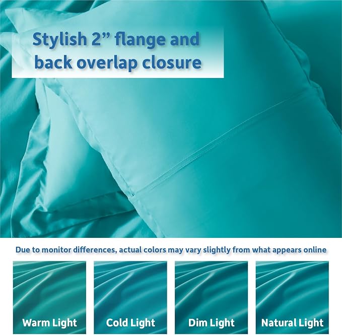 Nestl Teal Duvet Cover Full Size - Soft Double Brushed Full Size Duvet Cover Set, 3 Piece, with Button Closure, 1 Duvet Cover 80x90 inches and 2 Pillow Shams