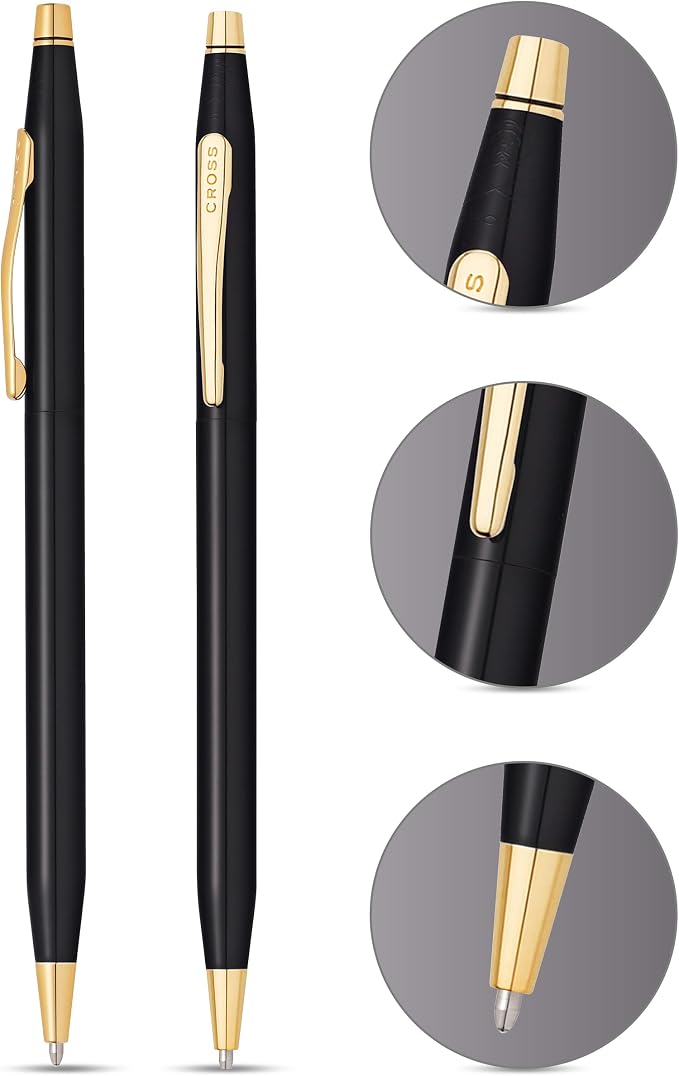 Cross Classic Century Refillable Ballpoint Pen (Black PVD and Gold, Ballpoint)