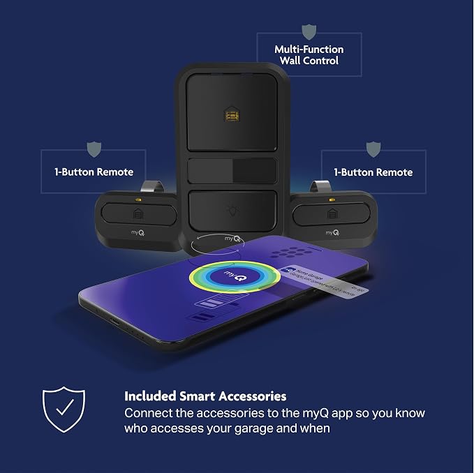 Chamberlain Belt Drive myQ Garage Door Opener, 3/4HP w/Fixed Camera | Ultra quiet belt drive, smart garage myQ integration, Includes: 2 remotes, wall control, battery backup & safety sensors