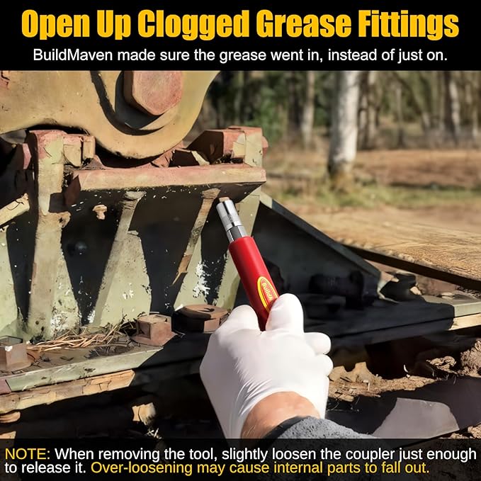 Grease Fitting Cleaning Tool -Grease Zerk Cleaner, Zerk Fitting Cleaning Tool, Remove Old Dried Grease from Fittings, Pins, Shafts, Bushings, and Joints （Red）
