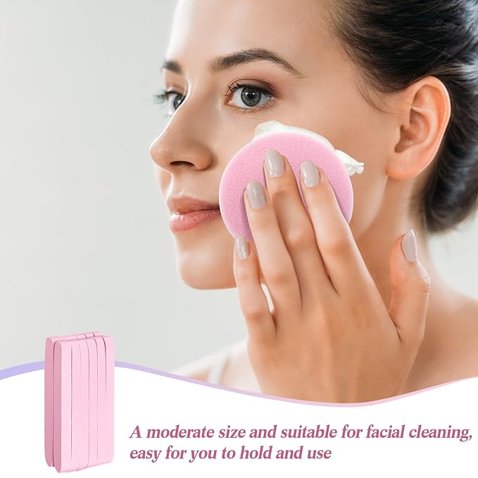 720 Count Makeup Facial Sponges Compressed Exfoliating Face Sponges for Cleansing Removal Wash Round Face Pads for Women Wash Cleansing Makeup, 4 Colors