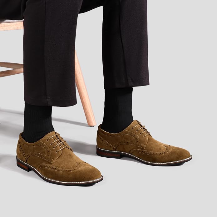 Mens Classic Cap Toe Dress Shoes Oxford for Office | Polished PU Outer Shell,Ventilated Comfortable Latex Insole. Formal Footwear Suited for Office Engagements ,Outings,Weddings