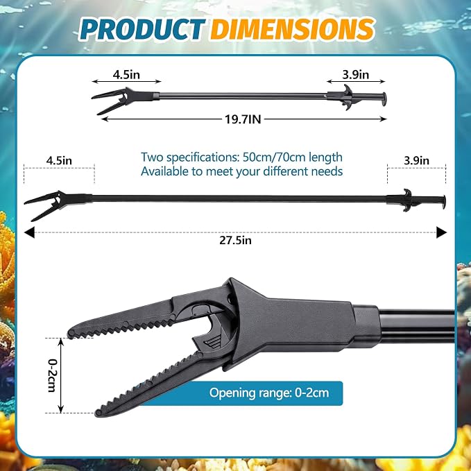 Gisafai 2 Pcs Plastic Aquarium Tongs Long Multi Purpose Trimming Feeding Aquarium Tools for Fresh Water Saltwater Fish Tanks Coral Plant (20 Inch)