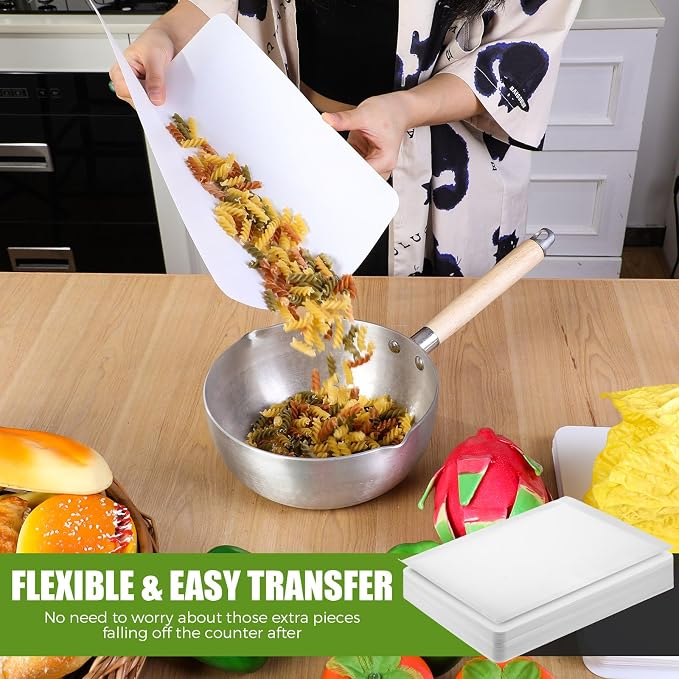 Hushee 60 Count Disposable Cutting Board Sheets 10 x 13 Inch Flexible Plastic Sheet Cutting Mat Large Chopping Boards for Kitchen Cooking Traveling Camping Tailgating BBQ