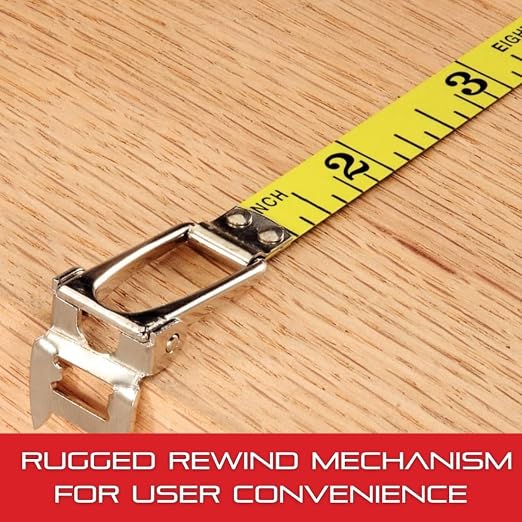 Starrett Closed Reel Long Line Tape with Nylon Rollers, Rewind Mechanism, and Folding Hook Ring - 30m Length, 3/8" Width, 1mm Graduation, L8 Graduation Style Number - 530-30CM