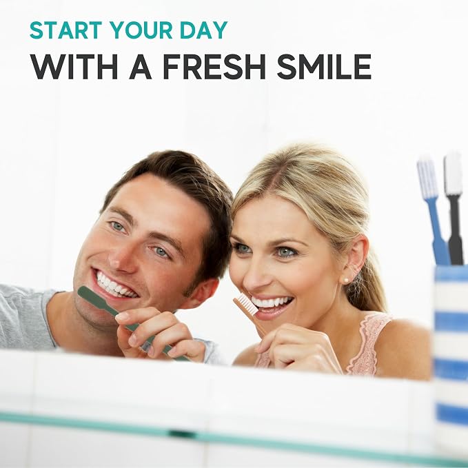 Avistar 40 Prepasted Disposable Toothbrushes Individually Wrapped - Single Use Pre Pasted Disposable Toothbrushes with Toothpaste Built in - Waterless Toothbrush for Travel, Guests, Hotel, & Camping