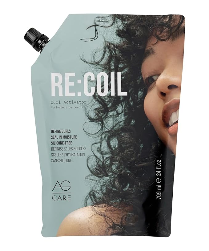 AG Care Re:Coil Curl Activator Curl Cream Award-Winning Curl Creating Complex - Ultra-Nourishing Curly Hair Cream for Defined, Healthy Curls, 24 Fl Oz