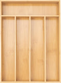 Besilord Silverware Organizer Kitchen Drawer Organizer Utensil Organizer Bamboo Silverware Holder Cutlery Organizer in Drawer Flatware Organizer Tray(5 slots, Natural