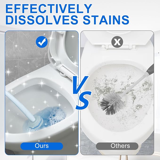 120 Count Toilet Bowl Brush Head Refills Compatible with Clorox Toilet Cleaning System, Upgrade Fiber Bowl Cleaner for Closestool Cleaning.(not included brush rod)