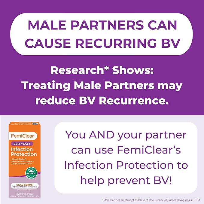 FemiClear Bacterial Vaginosis Symptoms Ointment, 2-Day Dose, 0.5 Oz, Fast-Acting Vaginal Relief for Odor, Itching & Discharge, Supports pH Balance & Vaginal Health, All-Natural & Organic Ingredients