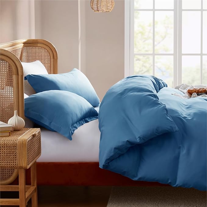 Nestl Blue Heaven Duvet Cover King Size - Soft Double Brushed King Duvet Cover Set, 3 Piece, with Button Closure, 1 Duvet Cover 104x90 inches and 2 Pillow Shams