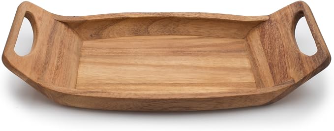 Ironwood Gourmet Norwegian Saddle Serving Tray, 9 x 18 x 3 inches, Brown