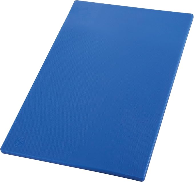 Winco Cutting Board, 12 x 18 x 1/2-Inch, Blue | Dishwasher safe, Stain resistant, Minimizes dulling, Great for Charcuterie, Cheese, Appetizers and Buffet Displays